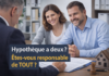 Hypothèque conjointe : solidarité, responsabilités et risques méconnus Couple signant une hypothèque conjointe chez le notaire et comprenant la solidarité et les responsabilités légales