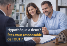 Hypothèque conjointe : solidarité, responsabilités et risques méconnus Couple signant une hypothèque conjointe chez le notaire et comprenant la solidarité et les responsabilités légales